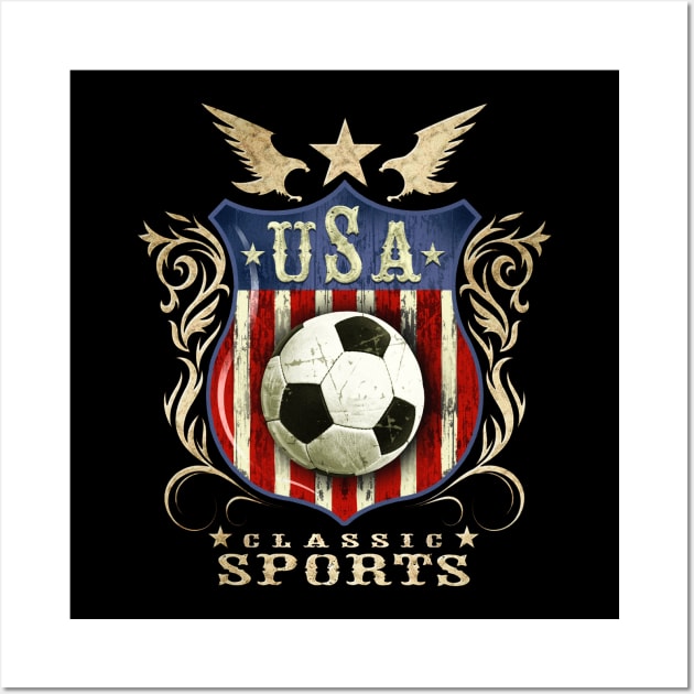 USA Classic vintage Soccer sports logo. Wall Art by Artizan